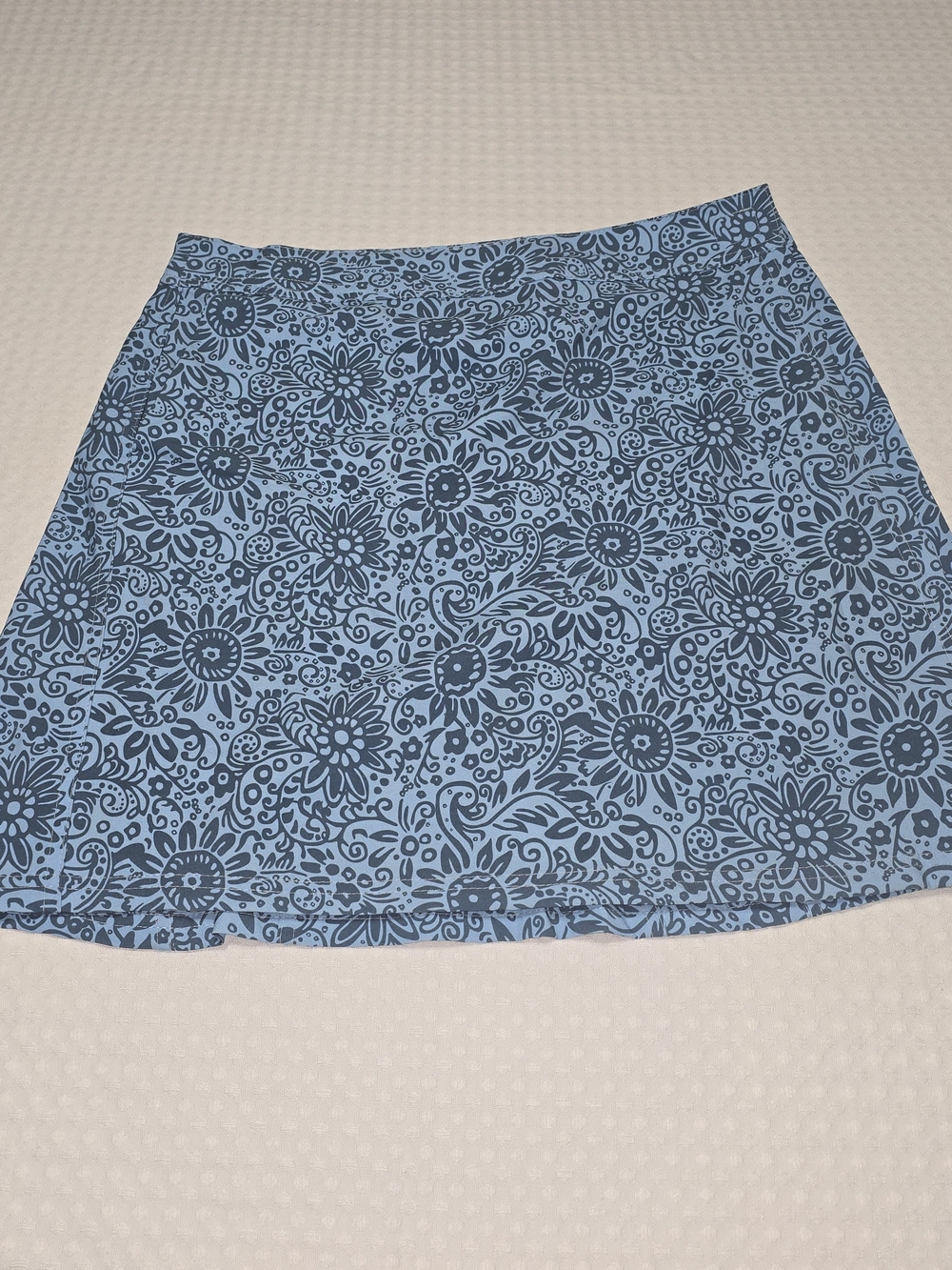 RIPSKIRT HAWAII ADJUSTABLE WRAP SKIRT TUSCAN BLUE FLORAL ACTIVEWEAR WOMENS LARGE